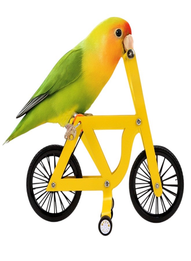 KH866 Bird Intelligence Training Toy Mini Bicycle Parakeet Parrot Bike Trick Educational Puzzle Bird Foot Talon Toy for Small Medium Lovebird Conures Cockatoo Exercising Interactive Table Top Prop, Large - Image 1